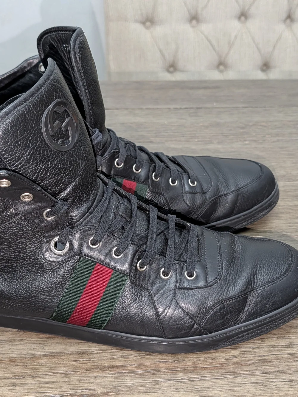 Gucci Coda Guccissima Sz 16 G Black Men’s Sneakers Authentic